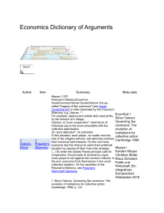 Prisoner's Dilemma - Dictionary of Arguments