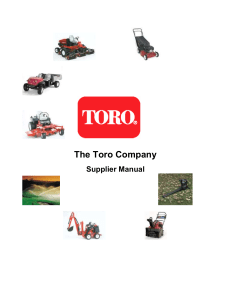 Supplier Manual TORO