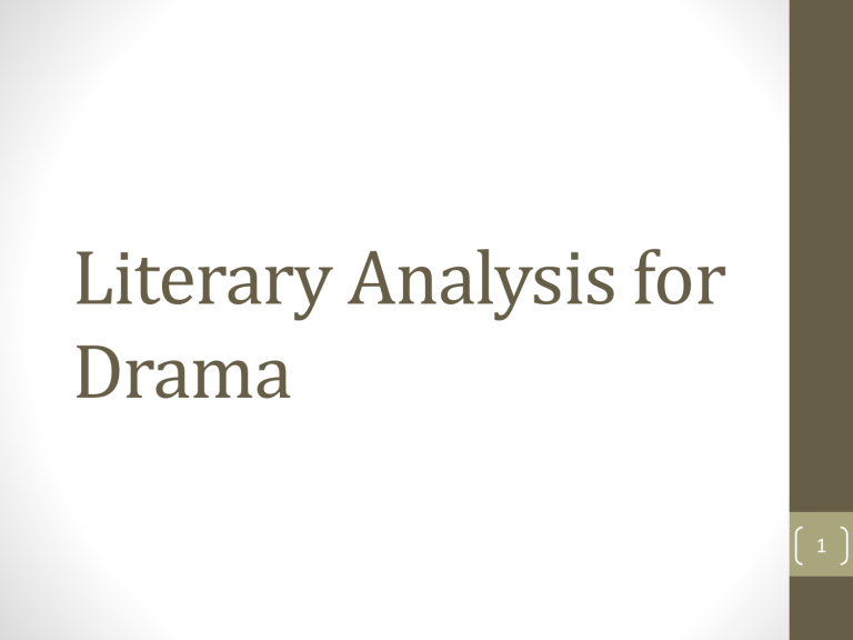 literary analysis drama