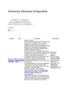 Environmental Policy - Dictionary of Arguments