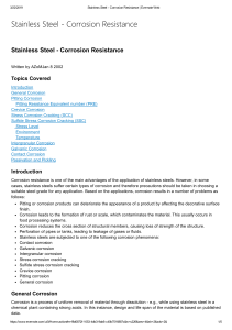 Stainless Steel - Galvanic Corrosion Resistance