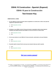 osha 10 construction test answer key - Spanish (Espanol)