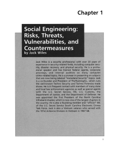Social Engineering Risks, Threats, Vulnerabilities, and Countermeasures - Jack Wiles