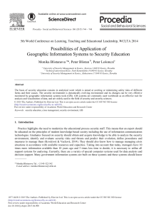 Possibilities of Application of Geographic Information Systems to Security Education
