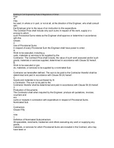 Oman Building & Civil Engineering Rules: Provisional Sums & Subcontractors