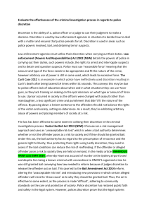 Evaluate the effectiveness of the criminal investigation process in regards to police discretion