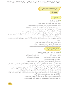 حلول كتاب اللغة العربية للصف السادس الفصل الثاني