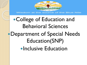 Inclusive Education For Regular PGDT Students