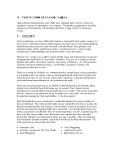 Power Transformer Testing Guide for Field Personnel