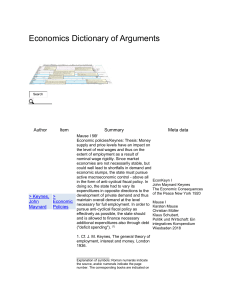 Keynes on Economic Policies -  Economics Dictionary of Arguments