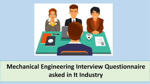 Mechanical Engineering Interview Questionnaire