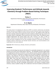 PBST Impact on Chemistry Performance & Attitude