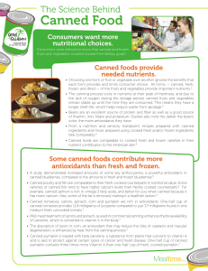 Science behind canned food