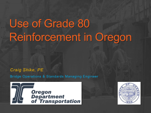 12. Use of Grade 80 Reinforcement in Oregon