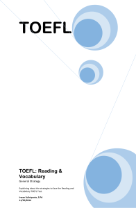 TOEFL Reading & Vocabulary Strategies