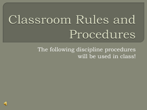 Classroom Rules and Procedures grade 7 General