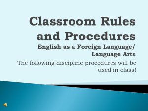 Classroom Rules and Procedures EFL 7 2019