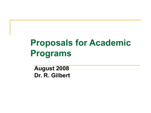 Proposals for Academic Programs