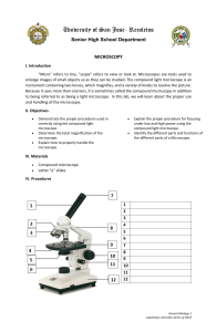 Laboratory Activity 1 Microscopy