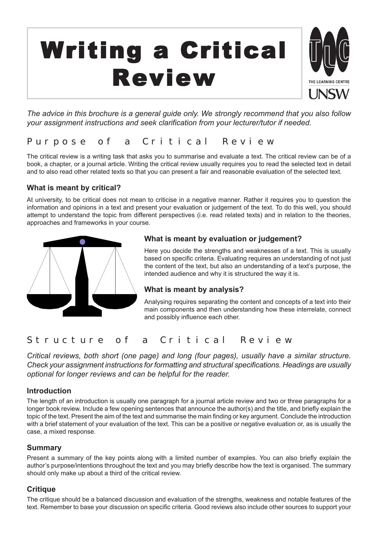 critical book review sample