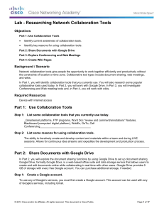 1.1.1.8 Lab - Researching Network Collaboration Tools Answers