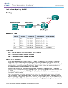 5.2.2.6 Lab - Configuring SNMP