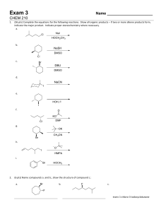 CHEM 210 Sample Exam 3 