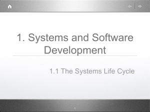 Systems Life Cycle Overview