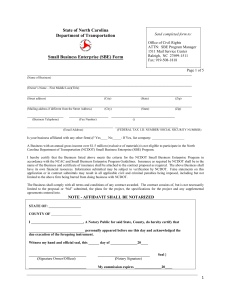 SBE Application for Certification Form