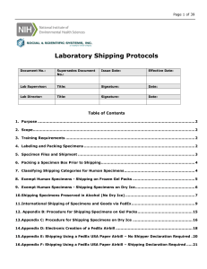 Lab Shipping Protocols