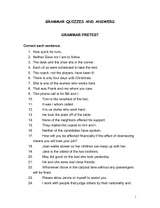 Grammar Quizzes and Answers