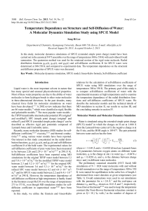 SPCE Structure and self-Diffusion