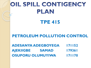 OIL SPILL CONTIGENCY PLAN