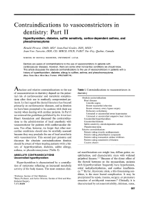 Contraindications in Vasoconstrictors in Dentistry Part II