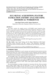 ECG SIGNAL ACQUISITION, FEATURE EXTRACTION AND HRV ANALYSIS USING BIOMEDICAL WORKBENCH