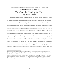 The Case for Hunting the Poor