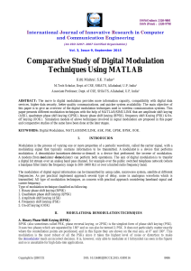 Comparative Study of Digital Modulation techniques using matlab