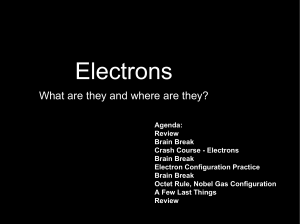 Chemistry - More About Electrons