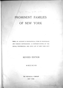 Prominent Families of New York
