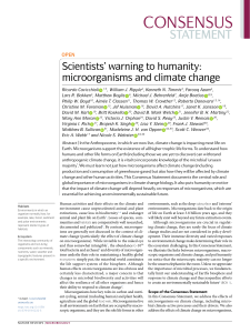 Scientists warning to humanity microorganisms and climate change