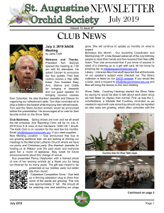 St. Augustine Orchid Society Newsletter 2019 07