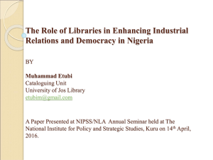 The Role of Libraries in Enhancing Industrial Relations and Democracy in Nigeria 2