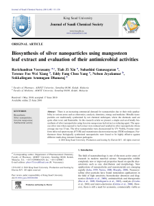 Biosynthesis of silver nanoparticles using mangosteenleaf extract and evaluation of their antimicrobial activities