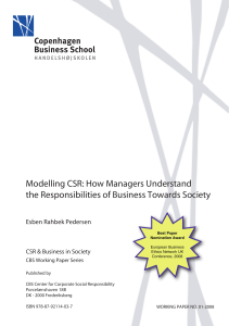 Modelling CSR: Managerial Perceptions of Business Responsibilities