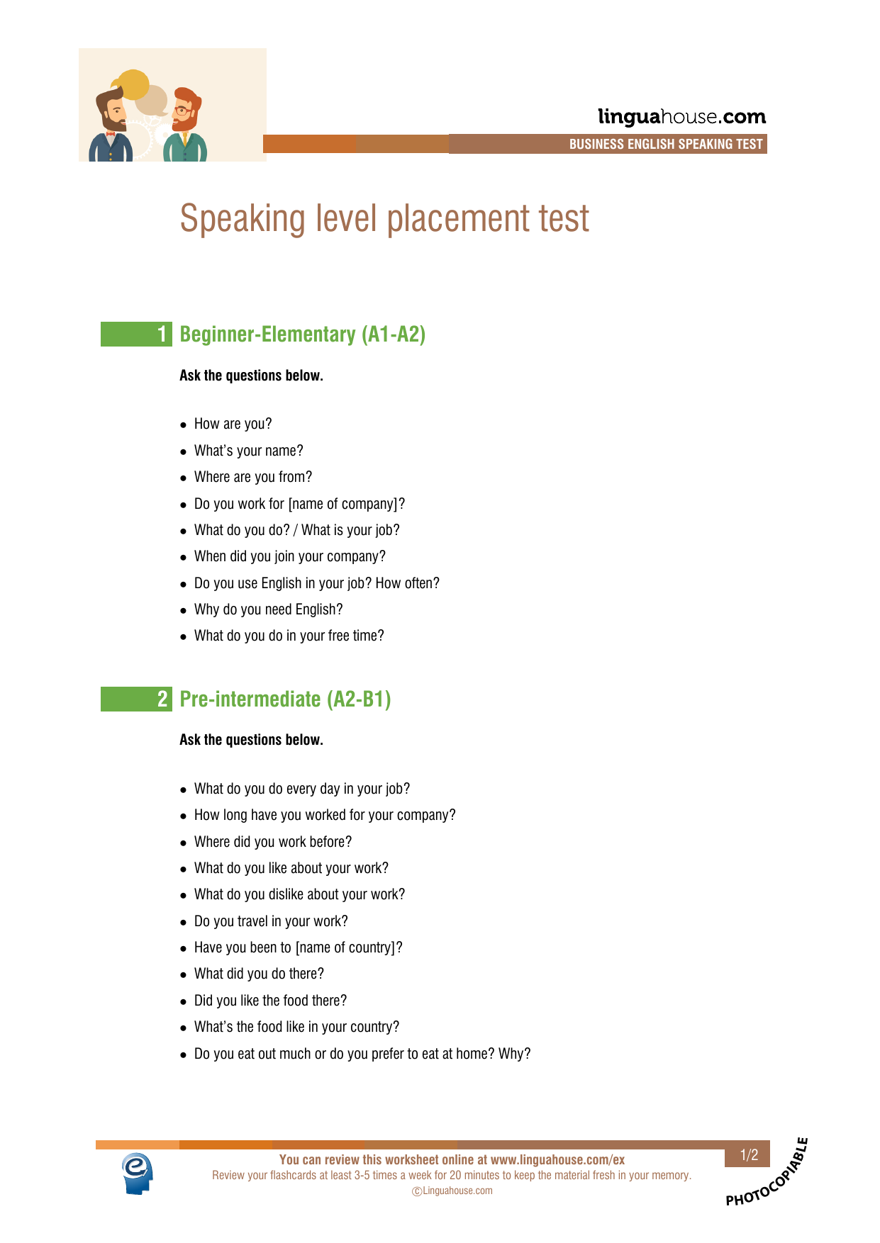 speaking-level-placement-test-business-english