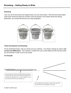 DBQ Outline and Bucketing