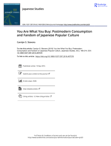 You Are What You Buy Postmodern Consumption and Fandom of Japanese Popular Culture