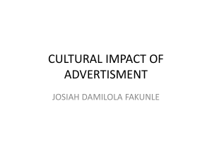CULTURAL IMPACT OF ADVERTISMENT