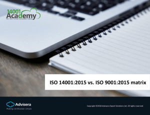 ISO 14001 2015 vs ISO 9001 2015 matrix EN