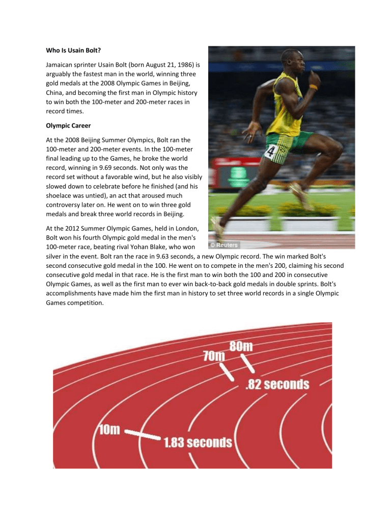 Usain Bolt Velocity And Speed Physics